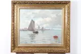 Frederick Winthrop Ramsdell, Holland Port Scene, Oil on canvas