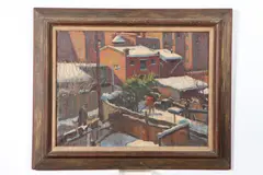 Cityscape in Snow by Samuel Burtis Baker, Oil on canvas, offered Dec 2017