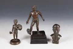 Asian School, Untitled, FIGURES: THREE WORKS, bronze - Height: 6 in., largest PROVENANCE: Estate of Jim Graham, former Washington