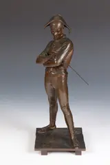 Rene Saint-Marceaux, Standing Jester, Bronze - Height: 16 in