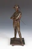 Rene Saint-Marceaux, Standing Jester, Bronze - Height: 16 in