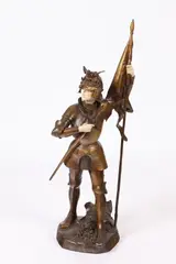 Emmanuel Hannaux, Cavaliere, Bronze with ivory - Height: 41 in