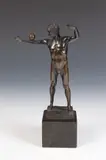 Victor Bugler, Nude Male Athlete with Ball, Bronze