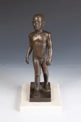 C.N.W, Untitled, YOUNG BOY, signed with monogram and stamped."Modern Art Foundry NY " Bronze - Height: 11 1/2 in