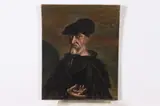 Portrait of Man in Black by Continental School, PORTRAIT OF MAN IN BLACK, oil on panel, sold Feb 2018
