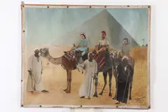 A. Khoury, Figures on Camels, Oil on canvas