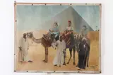 A. Khoury, Figures on Camels, Oil on canvas
