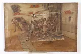 Scottish School, Walking Wounded, WALKING WOUNDED, signed illegibly lower right, oil on canvas (as is).