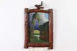 G. Heide, Approaching Storm, Oil on panel in twig frame