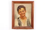 Portrait of Young Boy by American School, Oil on canvas laid on board, sold Feb 2018
