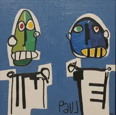 Paul du Toit, Untitled, 1965, 1965-2014) Two figures oil on canvas 80 x 80cm