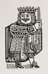 Untitled by Edward Bawden, Edward Bawden RA (1903-1989) 'The King of Hearts' linocut, sold Oct 2022