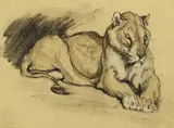 Elsie Marion Henderson, Untitled, charcoal and pastel heightened with white 23.3 x 31cm