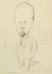 Max Beerbohm, Untitled, pencil and watercolour 32 x 23.5cm