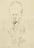 Max Beerbohm, Untitled, pencil and watercolour 32 x 23.5cm