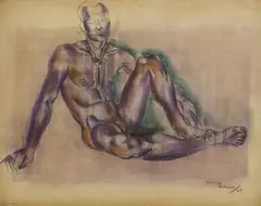 Frank Dobson, Untitled, pencil and coloured chalks 53 x 65cm
