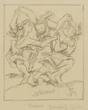 Doris Brabham Hatt, Untitled, pen and ink over pencil 18 x 14.5cm