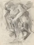 Sven Berlin, Untitled, pencil and watercolour 32 x 23.5cm Provenance: 'Peter Nahum Collection'