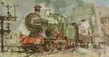 Terence Cuneo, Untitled, Saltash oil on board 93.5cm x 180cm