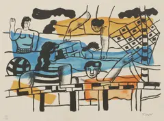 Untitled by Fernand Léger, 1881-1955) 'La Piscine' from 'La Ville' lithograph in colours, sold Oct 2022
