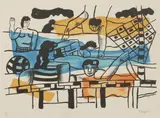 Fernand Léger, Untitled, 1881-1955) 'La Piscine' from 'La Ville' lithograph in colours