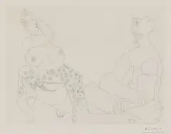 Untitled by Pablo Picasso, 1881-1973) 'Danse du ventre devant homme impassible' (Bloch 1898) etching, sold Oct 2022