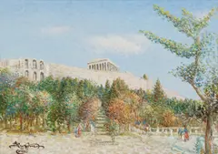 Vasilis Zenetzis, Untitled, oil on canvas 50 x 70cm Exhibited: Philippoulo Gallery