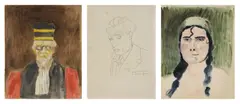 Untitled by Cuno Amiet, unframed; together with two watercolour portraits by the artist, sold Oct 2022
