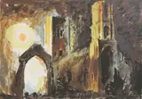 John Piper, Untitled, 324) screenprint in colours