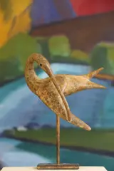Untitled by Guy Taplin, Guy Taplin (b.1939) Preening sanderling patinated bronze, sold Oct 2022