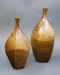 Col Levy, Asymmetrical pair of faceted bottle vases