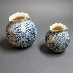 Sue Clifford, Asymmetrical pair of small porcelain vases