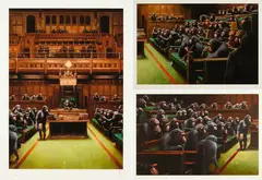 Monkey Parliament I, II and III by Mason Storm, offered Jun 2023