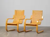 Alva Aalto for Artek, Pair of cantilevered ‘Model 406’ chairs