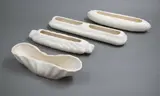 Selection of four small white ribbed troughs by Crown Lynn Potteries, sold Feb 2023