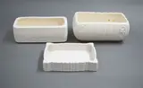 Three rectangular white trough vases by Crown Lynn Potteries, sold Feb 2023