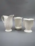 Two matt white vases and a jug by Crown Lynn Potteries, sold Feb 2023