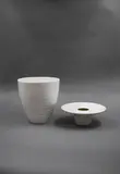 A posy bowl and a large vase by Crown Lynn Potteries, sold Feb 2023