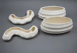 Four small white trough vases by Crown Lynn Potteries, sold Feb 2023