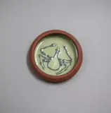 Early slip trailed pin dish by Len Castle, sold Feb 2023