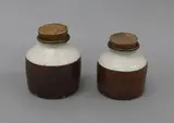 Two matching jars with cork lids by Len Castle, sold Oct 2022