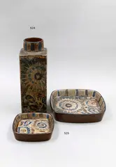 Two ‘Baca’ square dishes by Nils Thorsson, sold Oct 2022