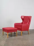 Børge Mogensen, A 1960s Danish Wingback chair and matching ottoman