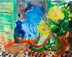 Peter O’Hagan, Macau - Interior with Chinese Pots and Portugese Pottery