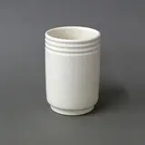 Small hand-potted cylindrical footed vase by Ernest Shufflebotham for Crown Lynn Potteries, sold Mar 2022