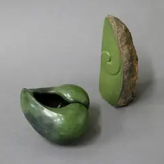 Robyn Stewart, A small heart shaped bowl and a small blade form