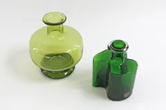 Two green glass decanters by Holmegaard, sold Mar 2022