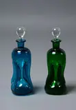 Jacob Bang for Holmegaard, Two vintage Kluk Kluk decanters with stoppers