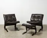 Ingmar Relling, Pair of mid-century steam-bent cantilevered lounge chairs