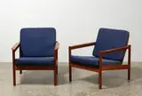 Pair of solid teak armchairs, 1950s by Borge Jensen and Sonner for Magnus Olsen, sold Mar 2022
